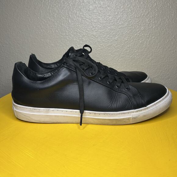 Thursday Premier Everyday Shoes Men's 12 Black White Leather Low Top Sneakers - Picture 6 of 14